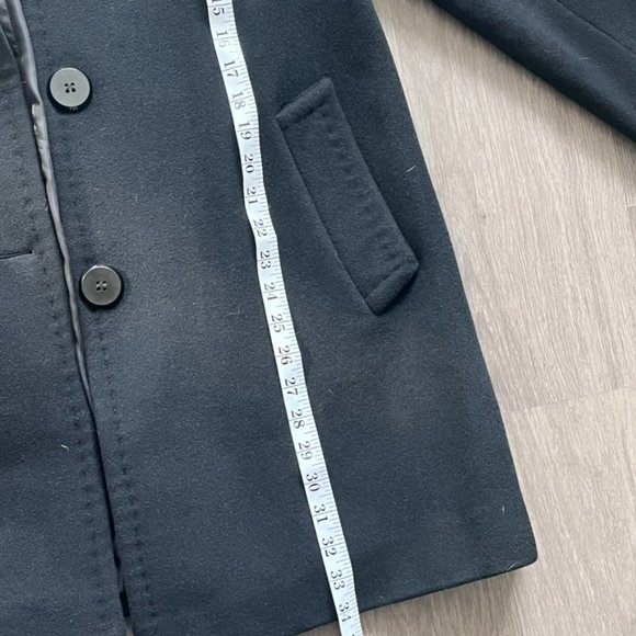 Ellen Tracy Black Wool Pea Coat - Picture 5 of 14